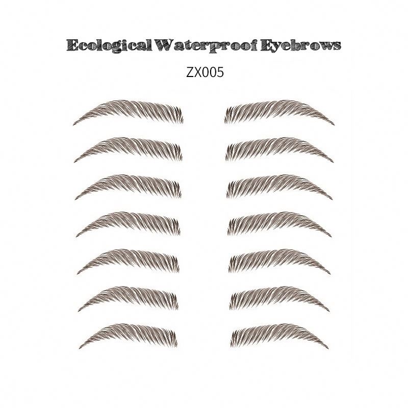 6D~ZX009 non-toxic cosmetic realistic fake temporary sticker 3d eyebrow tattoo for women girls ladies