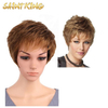 Noble Pixie Cut Bob for Black Women Color Swiss Short with Closure Wig Natural Heat Resistance Lace Front Synthetic Hair Wigs
