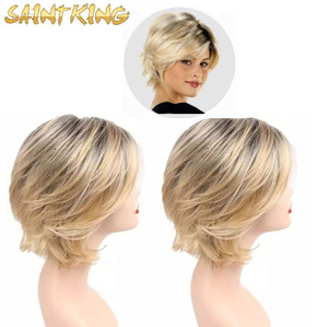 MLCH01 Fashion 10inch Fiber Colored Ombre Bob Hd Frontal Wigs Short Heat Resistant Futura Lace Front Synthetic Hair Wigs