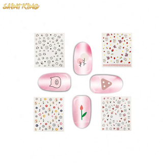 NS41 factory wholesale flower nail art decoration 3d design decal flower nail stickers for nail salon