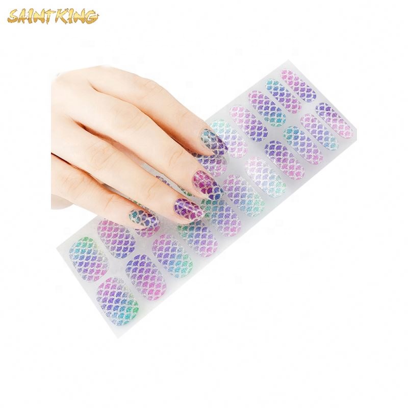 NS268 New Fashion Mixed Glitter Nail Wraps Decal Full Cover Nail Art Stickers