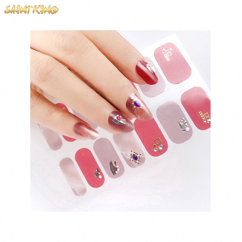 NS477 Wholesale Fashion Nail Stickers Colorful 3d Sticker Gel Nail Art Stickers