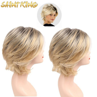 MLCH01 Factory Price Blunt Cut Synthetic Lace Front Bob Wig for Black Women