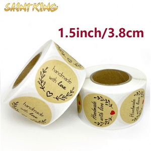 PL01 Custom Logo Printing Round Gold Foil Labels Waterproof Self Adhesive Circle Wedding Favor Stickers