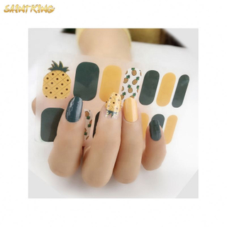 NS255 wholesale fruit pattern design nontoxic 14 strips beauty nail stickers oem and odm nail art wraps for nail
