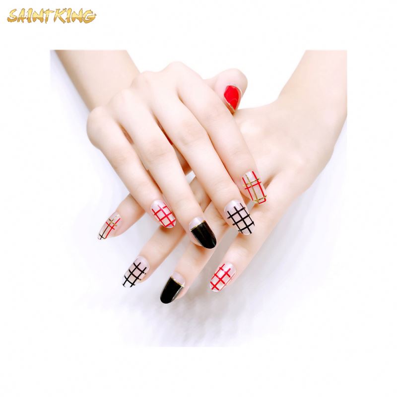 NS618 Hot Sale 3d Simple Nail Polish Sticker Beautiful Wraps Full Cover Type Gel Nail Stickers