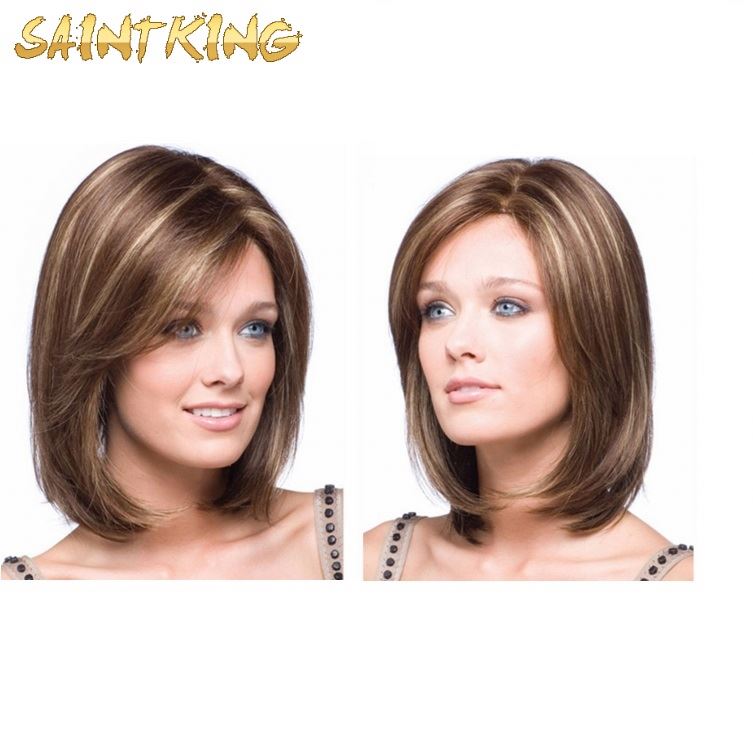 MLCH01 Wholesale Fast Shipping Heat Resistant Short Bob Straight Natural Black Synthetic Hair Lace Front Wigs for Women