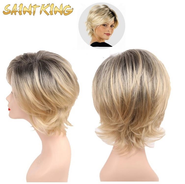 MLCH01 Factory Price Blunt Cut Synthetic Lace Front Bob Wig for Black Women