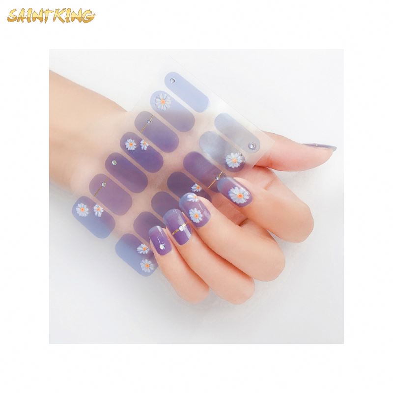 NS515 Oem Custom Laser Nail Wraps Opening Firework Nail Sticker Party