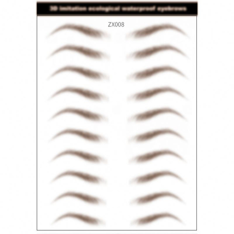 6D~ZX009 6d temporary disposable imitated ecological eyebrow tattoo sticker eyebrow tattooing custom design 10 pairs