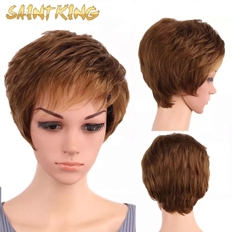 Gold Bob Wave Synthetic Hair Chinese Supplier Machine Made Wig Women Hair Wigs