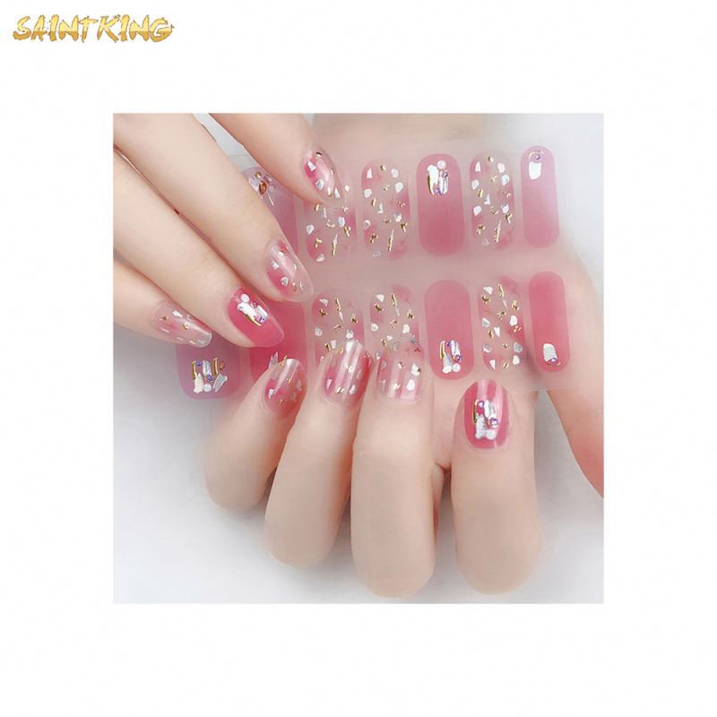 NS538 Amazon Hot Sell New Design Laser Nail Wraps Nail Stickers Easy To Use
