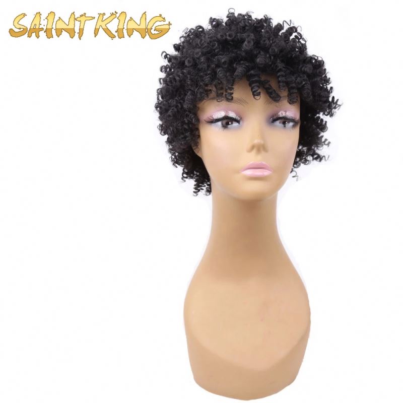 KCW01 2021 8-14 Inch Short Wave Curly Brazilian Hair Wigs for Black Woman 180% Density Lace Front Short Bob Wig with Baby Hair