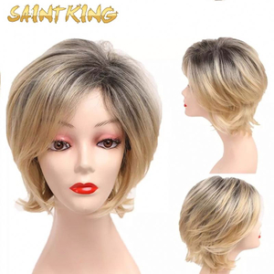 MLCH01 Mix with Human Hair Like Synthetic Fiber Lace Front Wig
