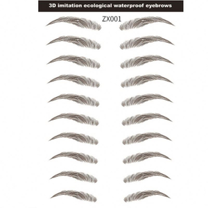 6D~ZX009 new style 3d waterproof imitations ecological eyebrow sticker 3d temporary eyebrow tattoo sticker