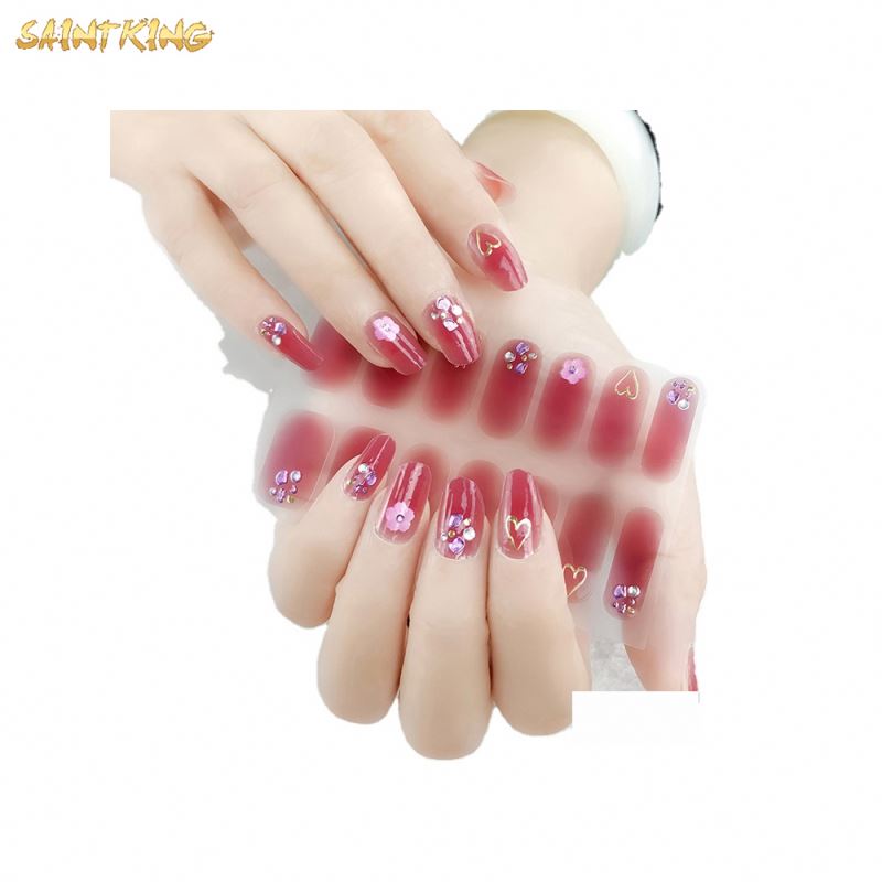 NS543 Top Selling Fashionable 3d Nail Sticker Holographic Nail Wraps