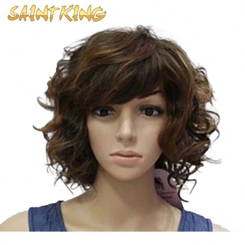 MLSH01 New Heat Resistant Fiber Lace Front Wig for Black Women Top Quality Afore Short Kinky Curly Synthetic Wigs