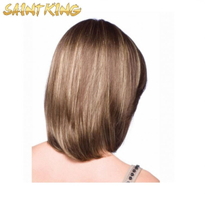 MLCH01 Wholesale 16 Inches Short Bob Straight Blended Black To Wine Red 13x4 Synthetic Lace Front Wigs for Women