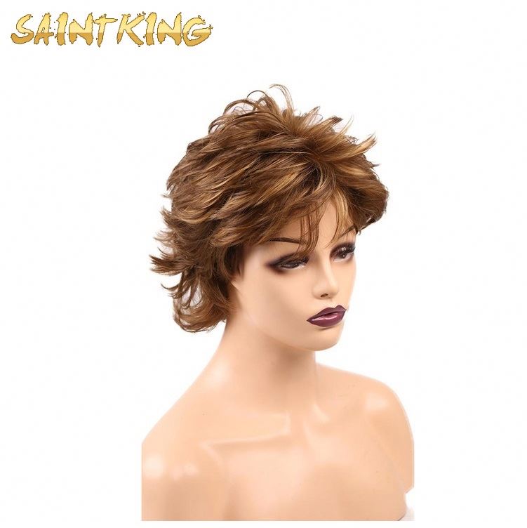 6" Short Synthetic Bob Wig, Hand Made Braided Lace Synthetic Wig