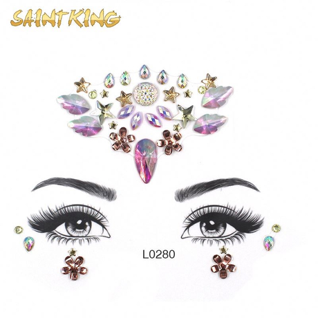 ETX005 sparking temporary tattoos custom face jewels crystal face tattoo stickers