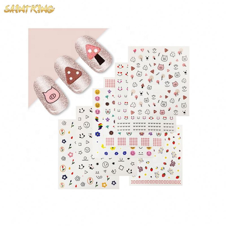 NS413 Colorful Cartoon Pig Lucky Pig Nail Art Stickers for Girls