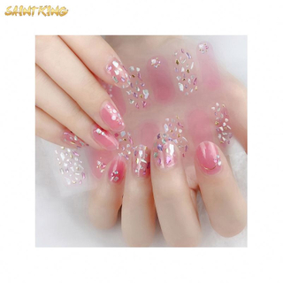 NS217 2020 new arrival best nail art transfer decals sticker glitter series nail wraps 100% real nail polish applique