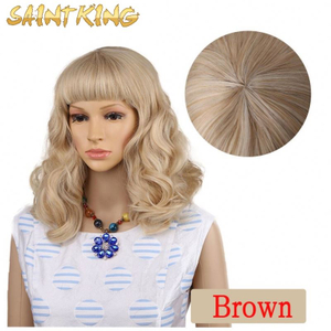 MLSH01 Custom Color Bob Wigs with Air Bangs Short Wig Body Wavy Pastel Synthetic Wig