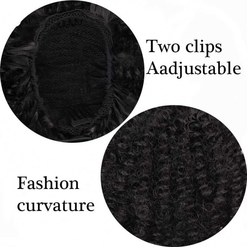 MLSH01 China Supplier 19" Mid Length Dark Brown Afro Curly Kinky Twist Flame Resistant Synthetic Wigs for Black Women