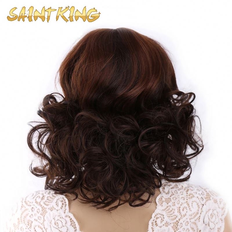 MLSH01 Hot Sale Top Grade Synthetic Hair Wigs Afro Short Kinky Curly Synthetic Wigs with Bang Any Color Is Ok