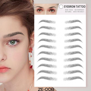 6D~ZX009 wholesale waterproof body art long lasting adult temporary 3d eyebrow tattoo stickers
