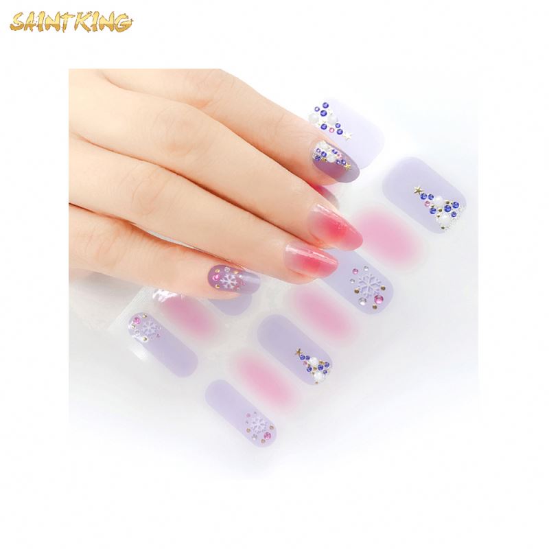 NS540 Wholesale Fashion Nail Stickers Colorful 3d Sticker Gel Nail Art Stickers
