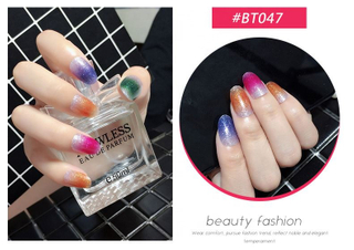 BT047(1) new private label fake nails nail sticker nail arts