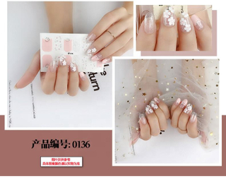 0136 colorful flower nail art decals 3d manicure applique nail stickers for nail decoration