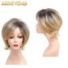 MLCH01 613 Colorful Bob Straight Short Wig for Black Women Hair with Heat Resistant Full Frontal Lace Front Synthetic Wigs