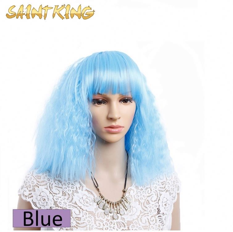 MLSH01 Hot Sale Cheap Curly Lace Front Wig Highlight Colored Lace Front Synthetic Hair Wigs for Women Lace Frontal Wig