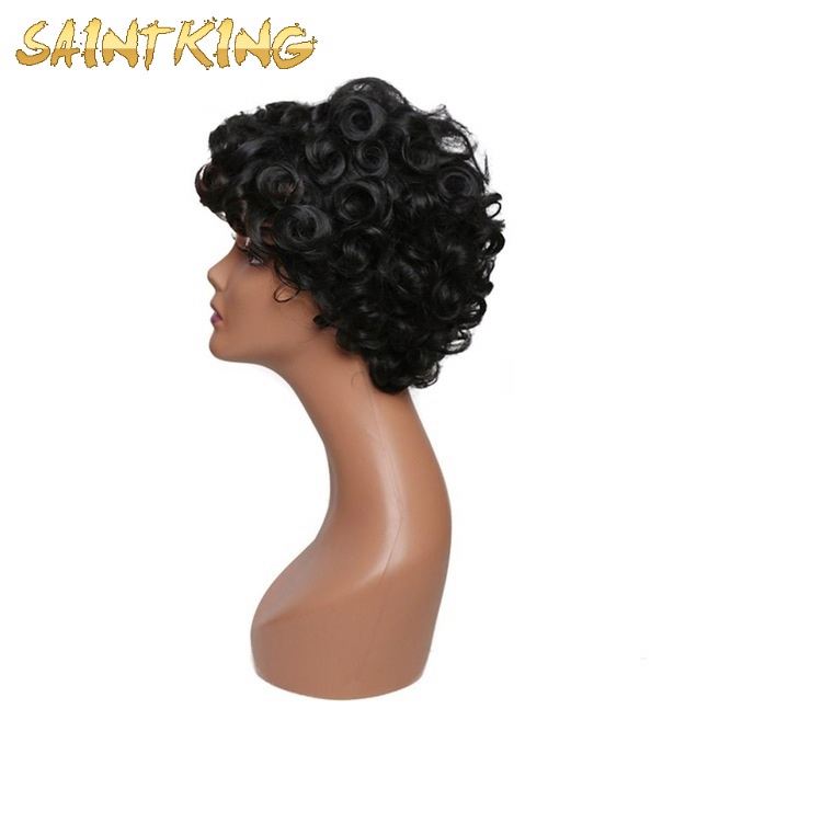 KCW01 Lace Front Short Wig Natural Hairline Black Human Hair Cuticle Aligned Pixie Cut Wigs with Baby Hair
