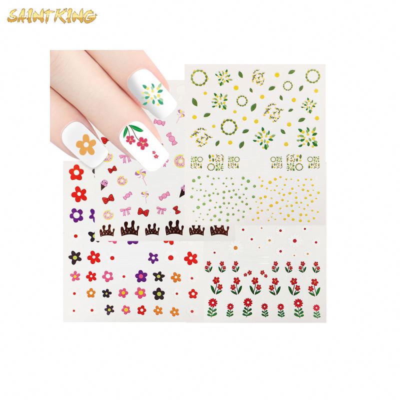 NS721 Factory Supplying Summer Nail Art Decoration 3d Flowers Lemon Design Decal Nail Stickers Nail Accessories