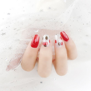62 red happy pattern nail stickers for nail decoration