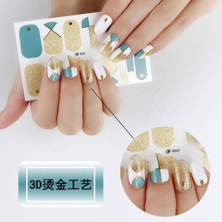 0161(1) hot selling stickers non toxic nail wraps colorful nail sticker