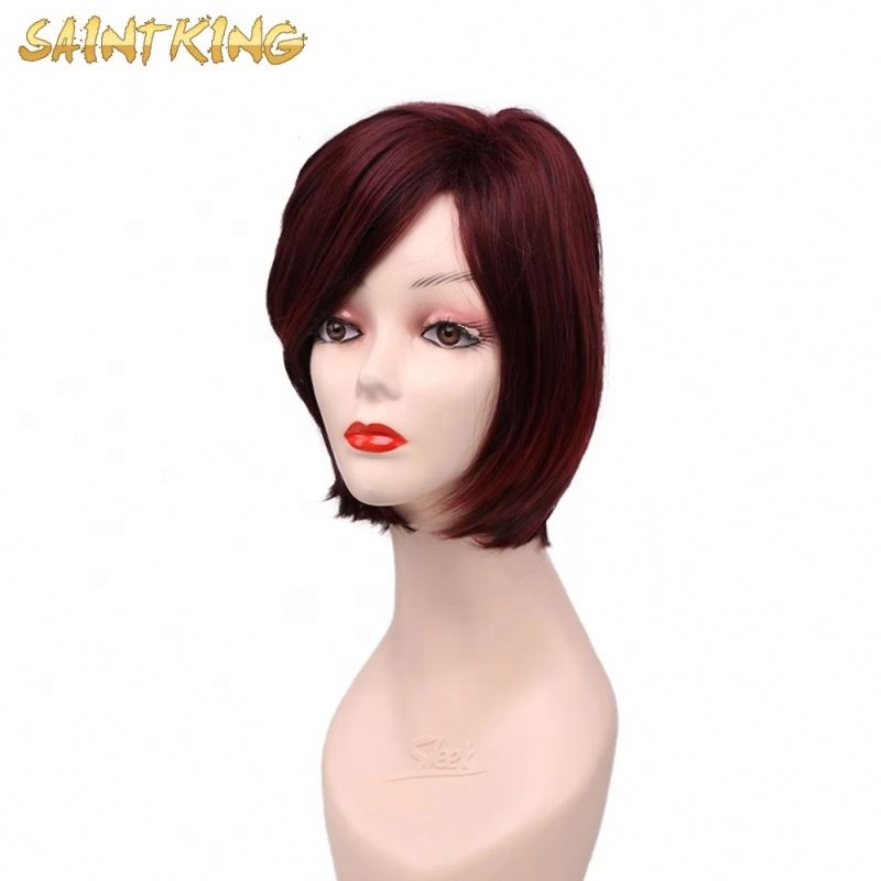 SLSH01 10a Grade Short Pixie Raw Indian Cuticle Aligned Hair Lace Front Wigs with Bang