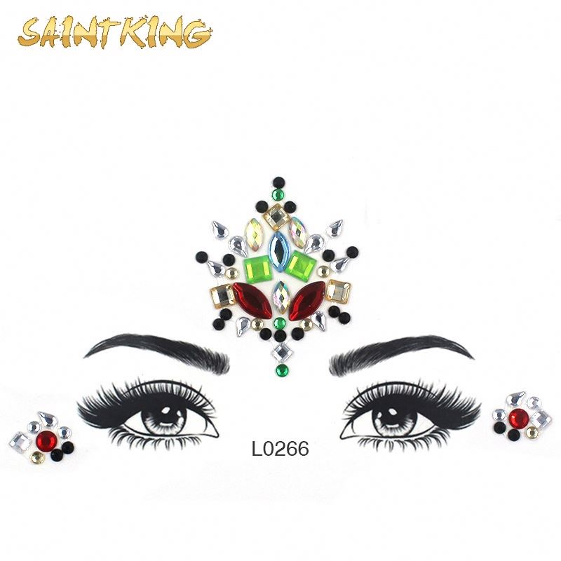 ETX005 sparking temporary tattoos custom face jewels crystal face tattoo stickers