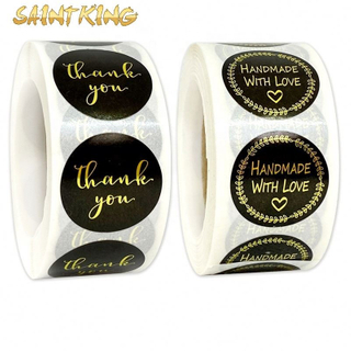 PL01 Hot Sale Self Adhesive Round Kraft Thank You Paper Label Stickers