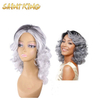 MLSH01 Hair Heat Resistant Synthetic Wigs for Black Women Pre Plucked Part Lace Front Fiber Wigs Blonde Body Wavy Short Wigs