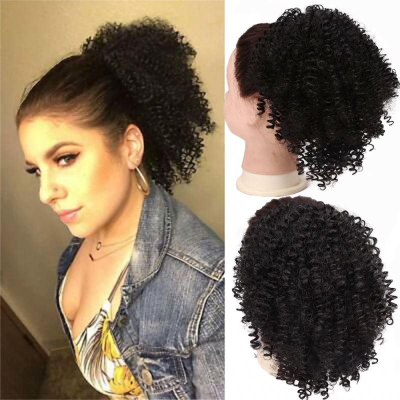 MLSH01 Short Natural Afro Kinky Curly Wig Synthetic Wig for Black Women
